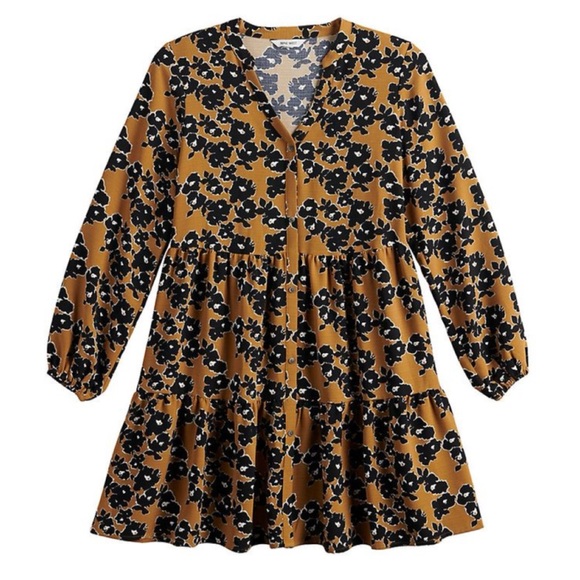 Nine West Dresses & Skirts - Nine West Tiered Floral Mini Shirt Dress - XS